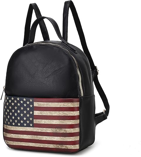American Flag Backpack Vegan Leather