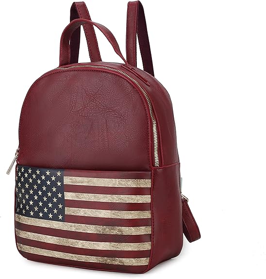 American Flag Backpack Vegan Leather