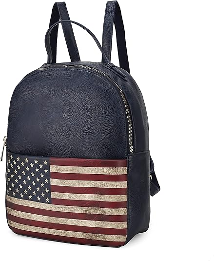 American Flag Backpack Vegan Leather