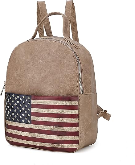 American Flag Backpack Vegan Leather