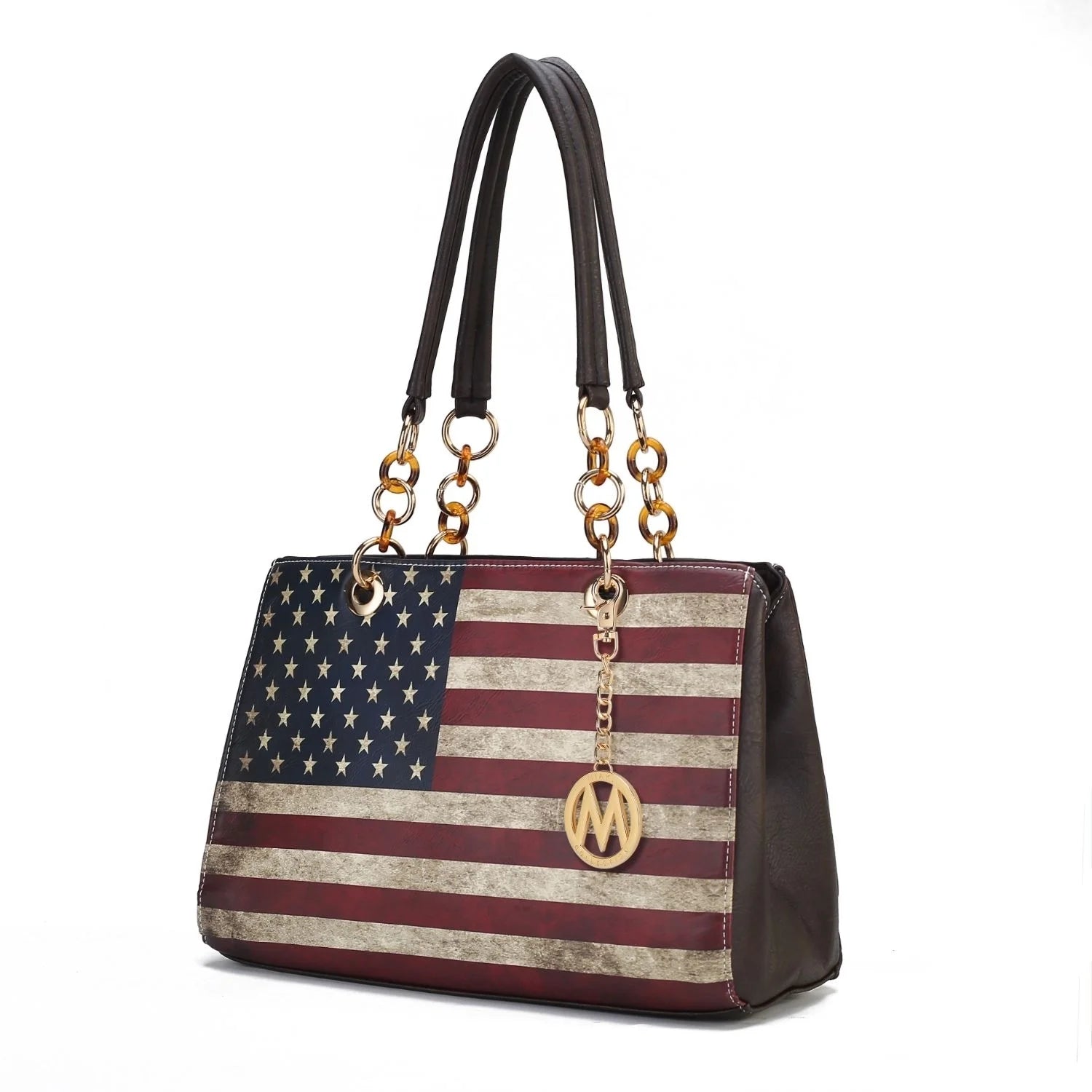 USA Flag Shoulder Bag Vegan Leather