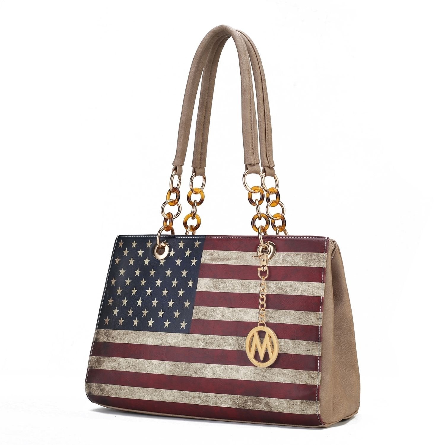 USA Flag Shoulder Bag Vegan Leather