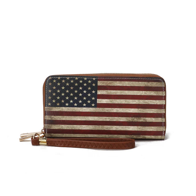 American Flag Vegan Leather Wallet