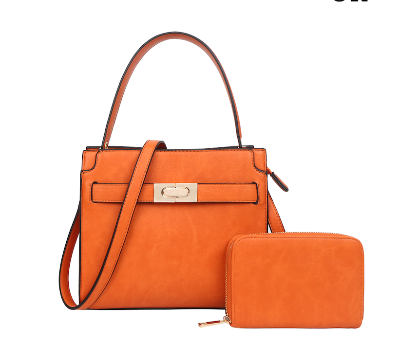 Designer Style Handbag W/ Matching Wallet